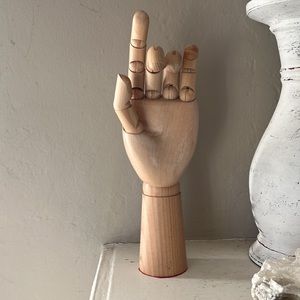 Wooden, posable artists model hand